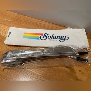 NWT Solaray utensils travel pack-, knife, spoon, fork, 2 straws + cleaning brush